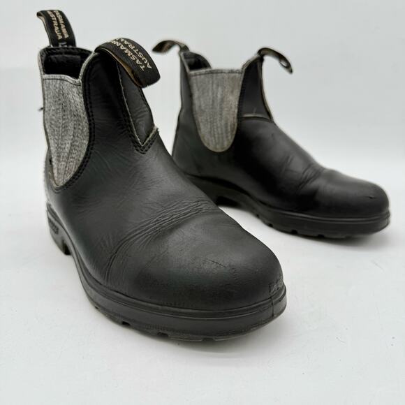 Blundstone Classic Black Leather Pull-On Chelsea Boots Women's Size 6 - Picture 3 of 8